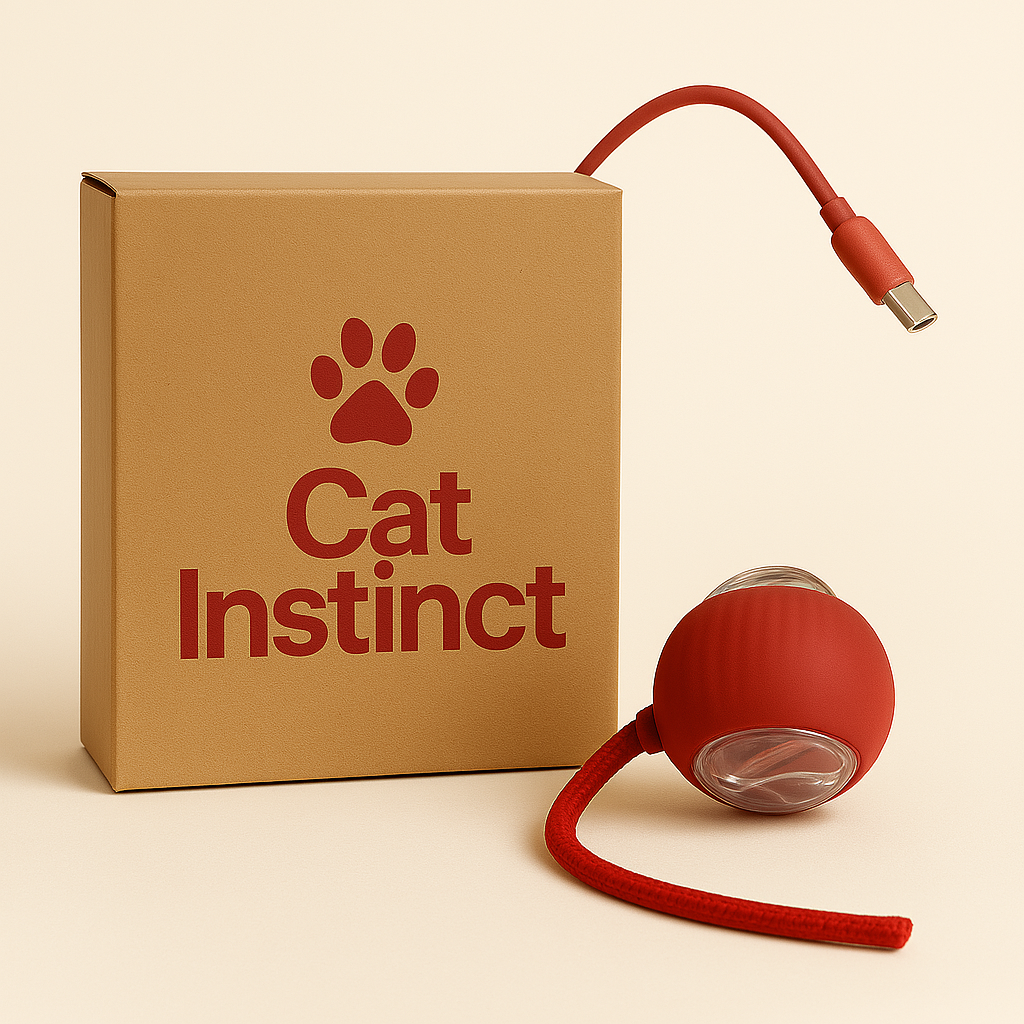 Cat Instinct™ – Balle -Lumineuse- Interactive Intelligente avec Queue Naturelle