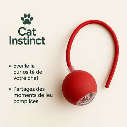 Cat Instinct™ – Balle -Lumineuse- Interactive Intelligente avec Queue Naturelle